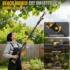 2-in-1 Cordless Pole Pruner, 2.2" Opening Electric Shears, 2×2.0Ah Battery
