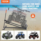 VEVOR Ride on Lawn Mower Lift Jack, 880 Lbs Weight Capacity, Telescopic Maintenance Jack with Crank Handle & Power Tool Handle, Foldable Lawn Tractor
