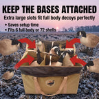 6 Slot Goose Decoy Bag for Large Full Body, Floating and Shell Models, Slotted Hunting Carry and Storage Case