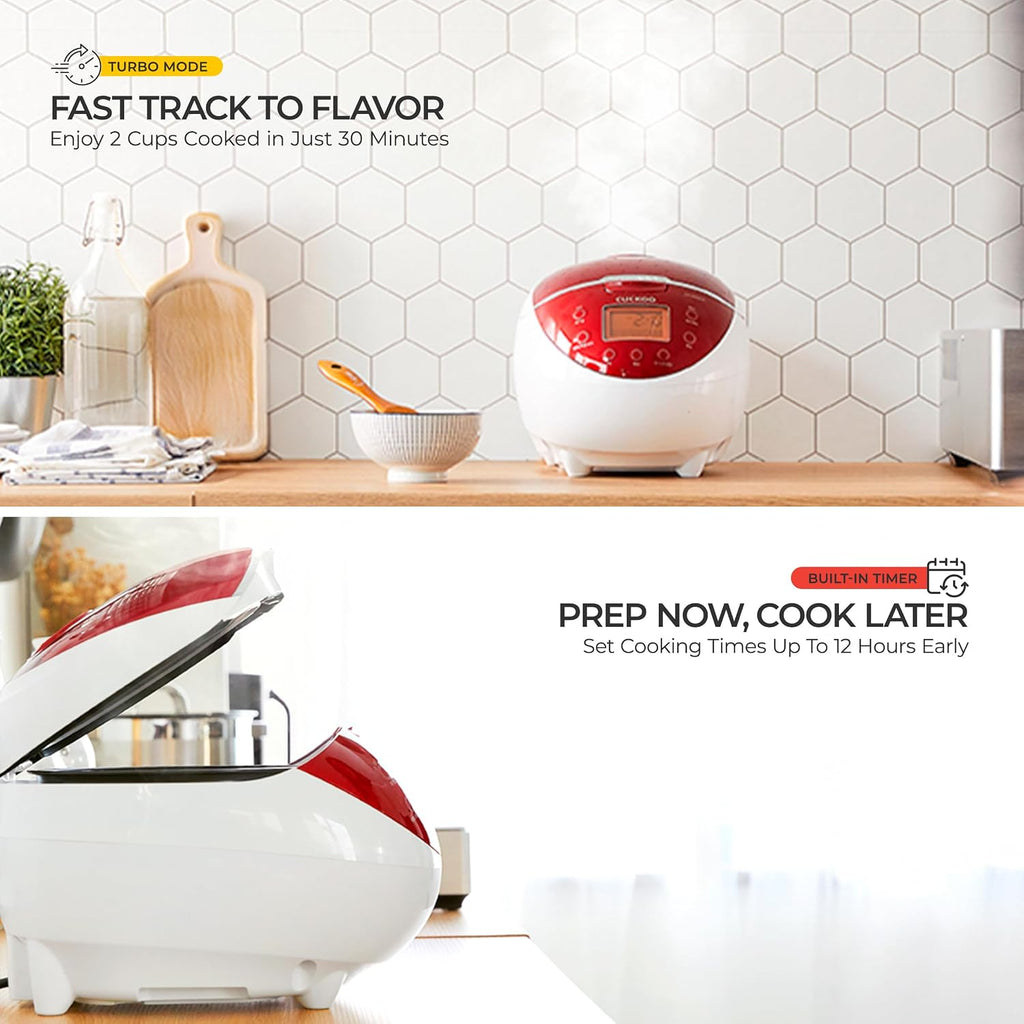 CUCKOO Micom Rice Cooker 6 Cup Uncooked / 12 Cup Cooked, Fuzzy Logic Rice Maker with Delay Timer & Keep Warm Setting, Versatile Food Steamer for