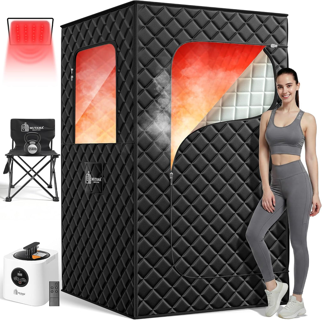 Portable Infrared Sauna Box for Home, 3L 1400W Steam Sauna Tent