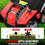 Electric Dethatcher and Scarifier 17-Inch 15-Amp with Collection Bag