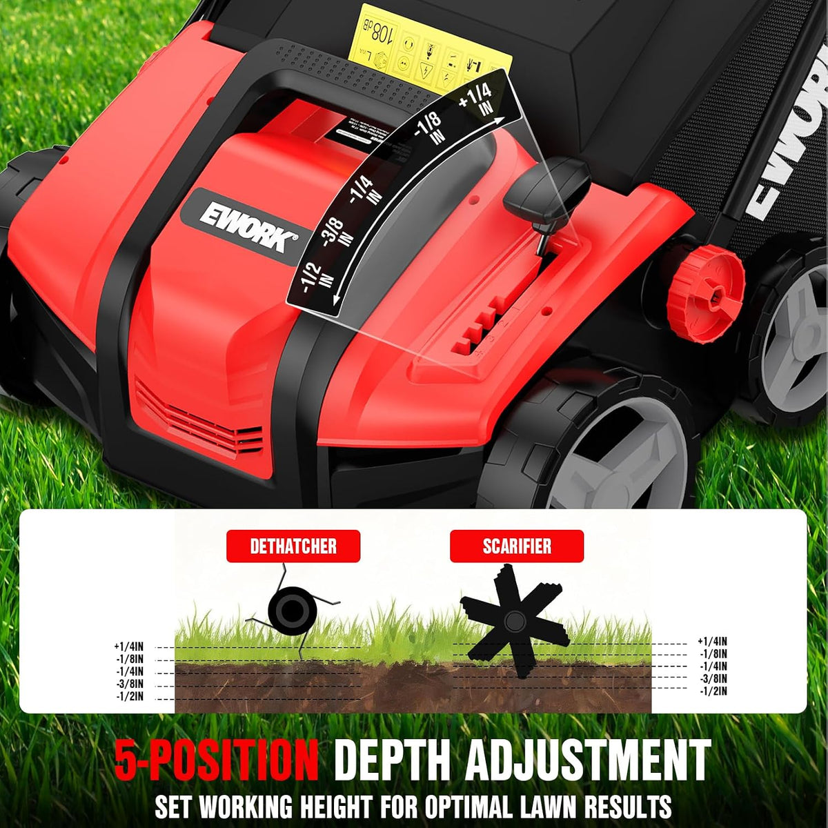 Electric Dethatcher and Scarifier 17-Inch 15-Amp with Collection Bag