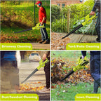 Leaf Blower Cordless 21V Electric with 2 Batteries and Charger lightweight