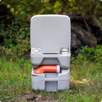 Portable Toilet – Compact Indoor & Outdoor Commode w/Travel Bag for Camping, RV, Boat – Piston Pump Flush, 6 Gallon Waste Tank, Built-In Pour Spout &