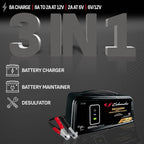 Schumacher Electric 8A Car Battery Charger & Maintainer, 6V/12V – SC1363