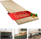 Bme Hevea Solid Wood Butcher Block Countertop, Unfinished, 60" x 25" x 1.5"