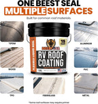 BEEST RV Roof Coating White, 1 Gallon Covers up to 50 sq ft (2 Coats), Solar Reflective & Waterproof Sealant| Elastomeric Leak Repair Coating, Liquid
