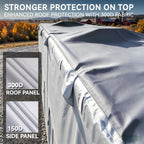 FRUNO Oxford Fabric Travel Trailer Cover RV Cover 24'-27' Waterproof Rip-Resistant Anti-UV Camper Cover for Winter Snow with Jack Cover 4 Tire Covers