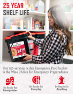 READYWISE Emergency Food Survival Supply 14 Day Bucket, 150 Servings
