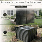 Air Conditioner Fence 3 Panels, 42" H x 9.5 FT W Metal Outdoor Privacy Screen, No Digging HVAC Fence with Louvered Panels, Privacy Fence for AC Unit