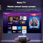 Aurzen Roku TV D1R Smart Portable Outdoor Projector with WiFi and Bluetooth