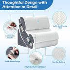 6PCS Wedge Pillow Set for After Surgery, Sit Up Pillow, White