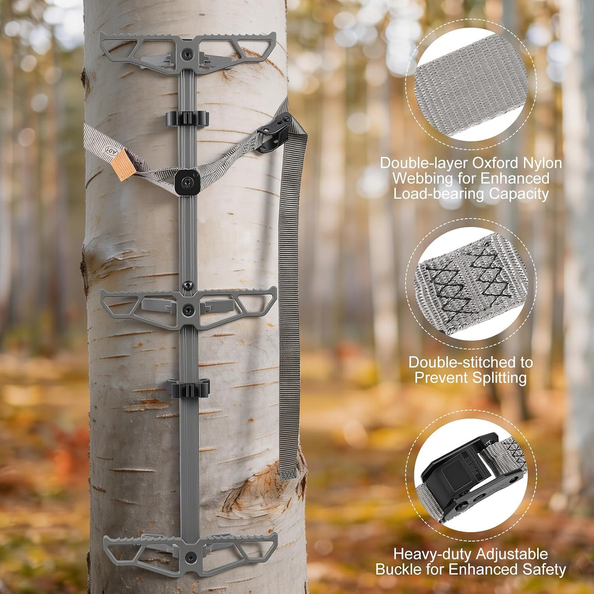30" Climbing Sticks for Tree Stand, Non-Slip Aluminum Steps