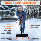 Snow Shovel Heavy Duty for Driveway with Ergonomic Handle to Use Without Backpain for Home Garage Car - Snow Shovel with 18 Inch Blade Large Capacity
