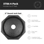 Xtra (4-Pack) | Four-Point RV Leveling System Featuring 9” Round Jack Feet | Adds 61% Additional Surface Area for Stability, 5 lbs Per Pad & 11”