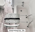 DMI Tub Transfer Bench and Shower Chair with Non Slip Aluminum Body, FSA Eligible, Adjustable Seat Height and Cut Out Access, Holds Weight up to 400
