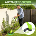 20V Cordless Weed Wacker, Battery Powered Weed Eater with 2 Batteries
