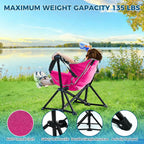 Kids Hammock Chair, Kids Camping Chair, Folding Chair, Pink