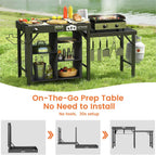 Grill Table for Blackstone Griddle Camping Grill Table Foldable Fits Ninja