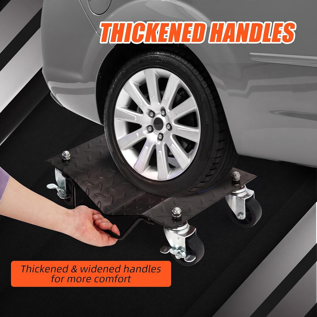 6000 LBS Car Wheel Dolly Set of 4, Car Dolly with Security Lock for Moving