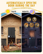 Automatic Chicken Coop Door Solar Powered XL Chicken Door 3 Modes