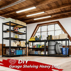 72" H Storage Shelves,Storage Shelves Heavy Duty,2400LBS Metal Shelving Units,Adjustable Garage Shelving Heavy Duty for Garage Storage,Warehouse
