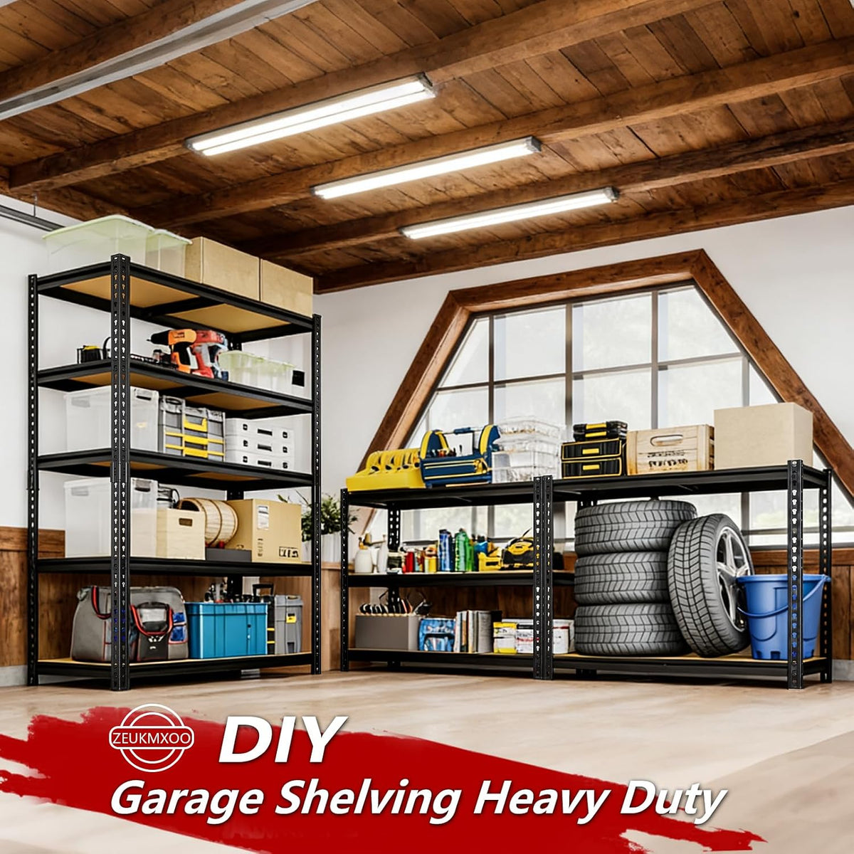 72" H Storage Shelves,Storage Shelves Heavy Duty,2400LBS Metal Shelving Units,Adjustable Garage Shelving Heavy Duty for Garage Storage,Warehouse