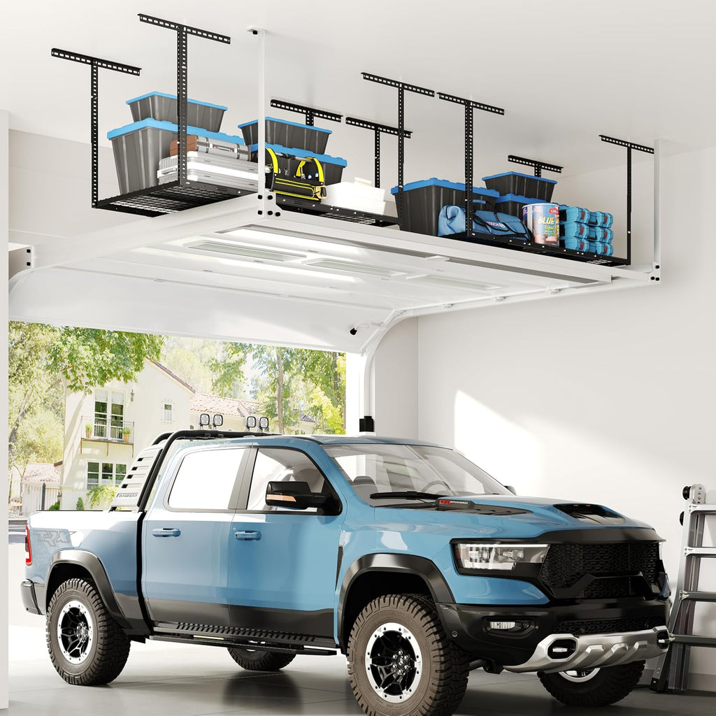 FLEXIMOUNTS 3x6 Overhead Garage Storage Adjustable Ceiling Rack, Black