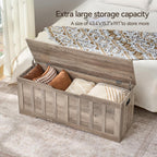 47.2" Storage Chest Extra Large,Wooden storage bench(Greige).