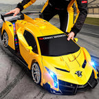 1:10 Big Size Transform RC Car, Gesture Sensing Remote Control Car (Yellow)