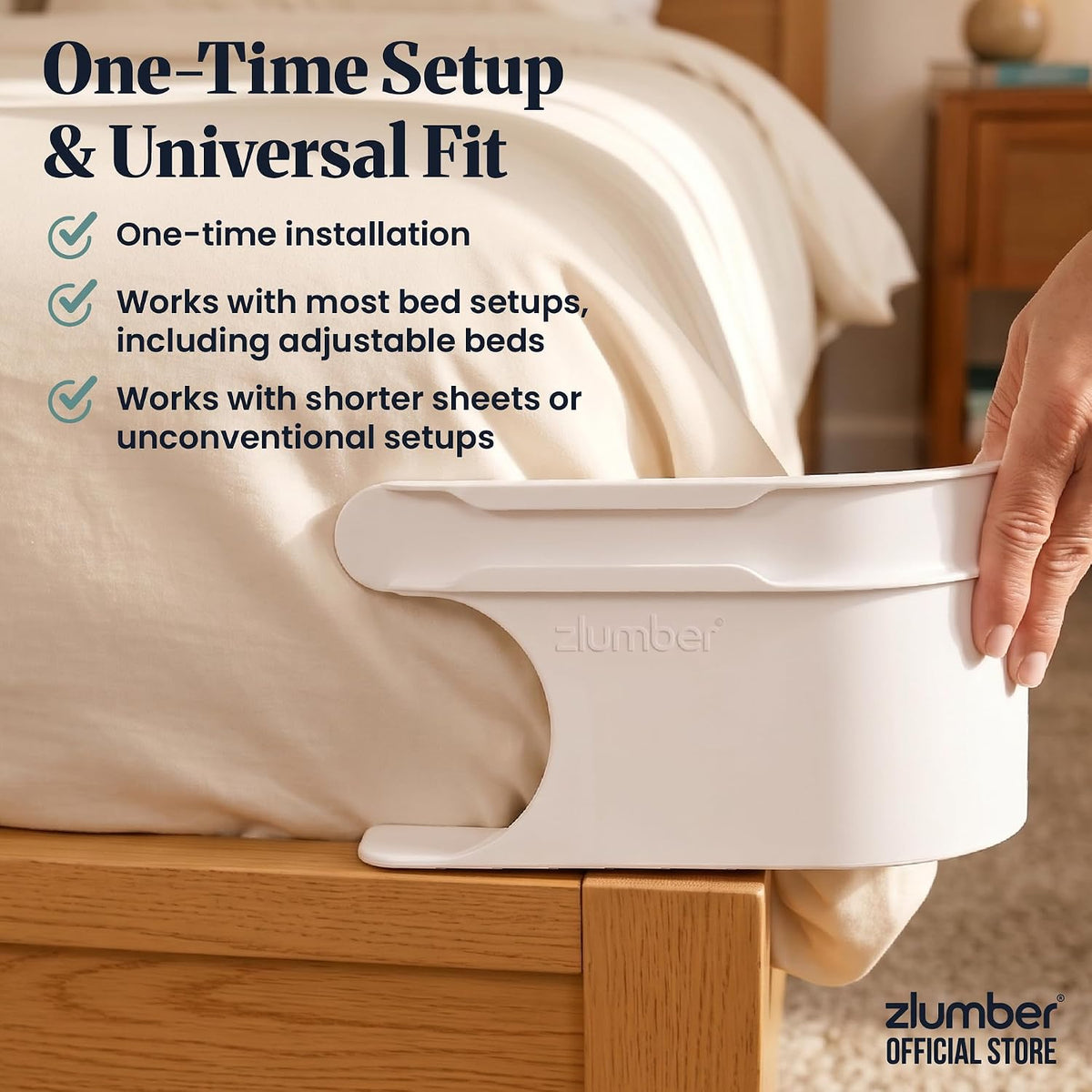ZlumberLock US Patented Bed Sheet Holders for Corners, 4-Pack