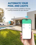 DEWENWILS Pool Pump Timer, Outdoor Smart WiFi Timer Box, 40A 240VAC 3HP