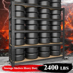 72" H Storage Shelves,Storage Shelves Heavy Duty,2400LBS Metal Shelving Units,Adjustable Garage Shelving Heavy Duty for Garage Storage,Warehouse