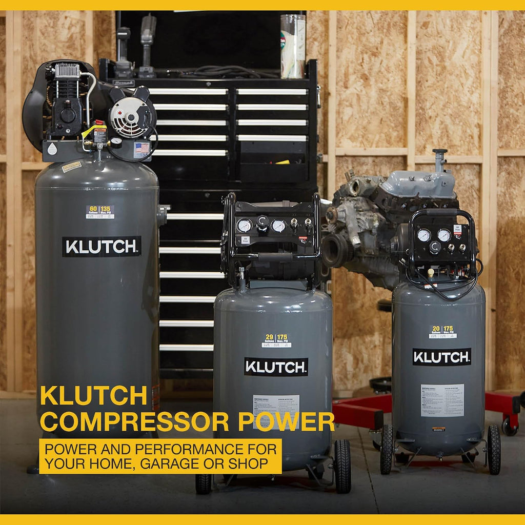 Klutch 20-Gallon Air Compressor, 2 HP, 120V