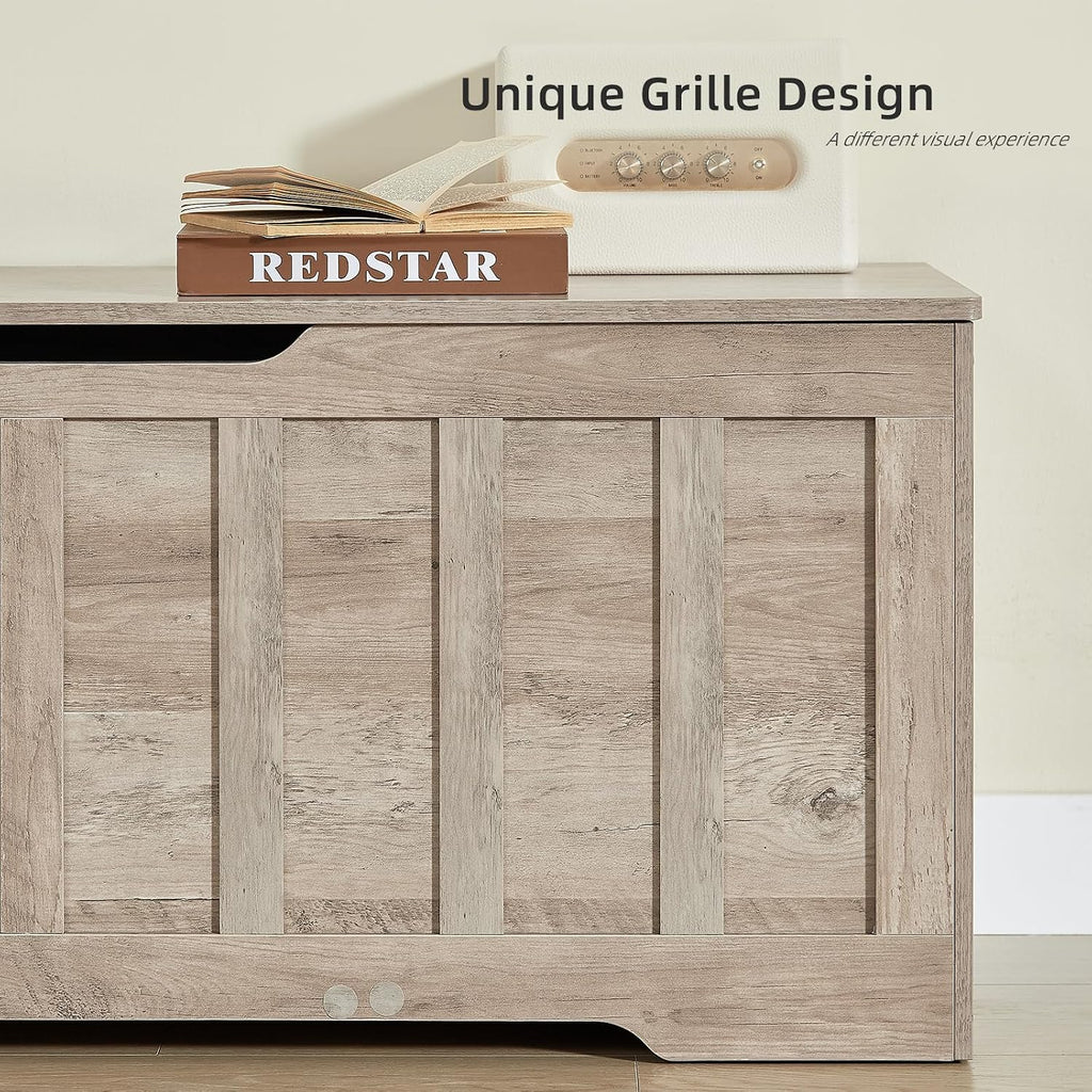47.2" Storage Chest Extra Large,Wooden storage bench(Greige).