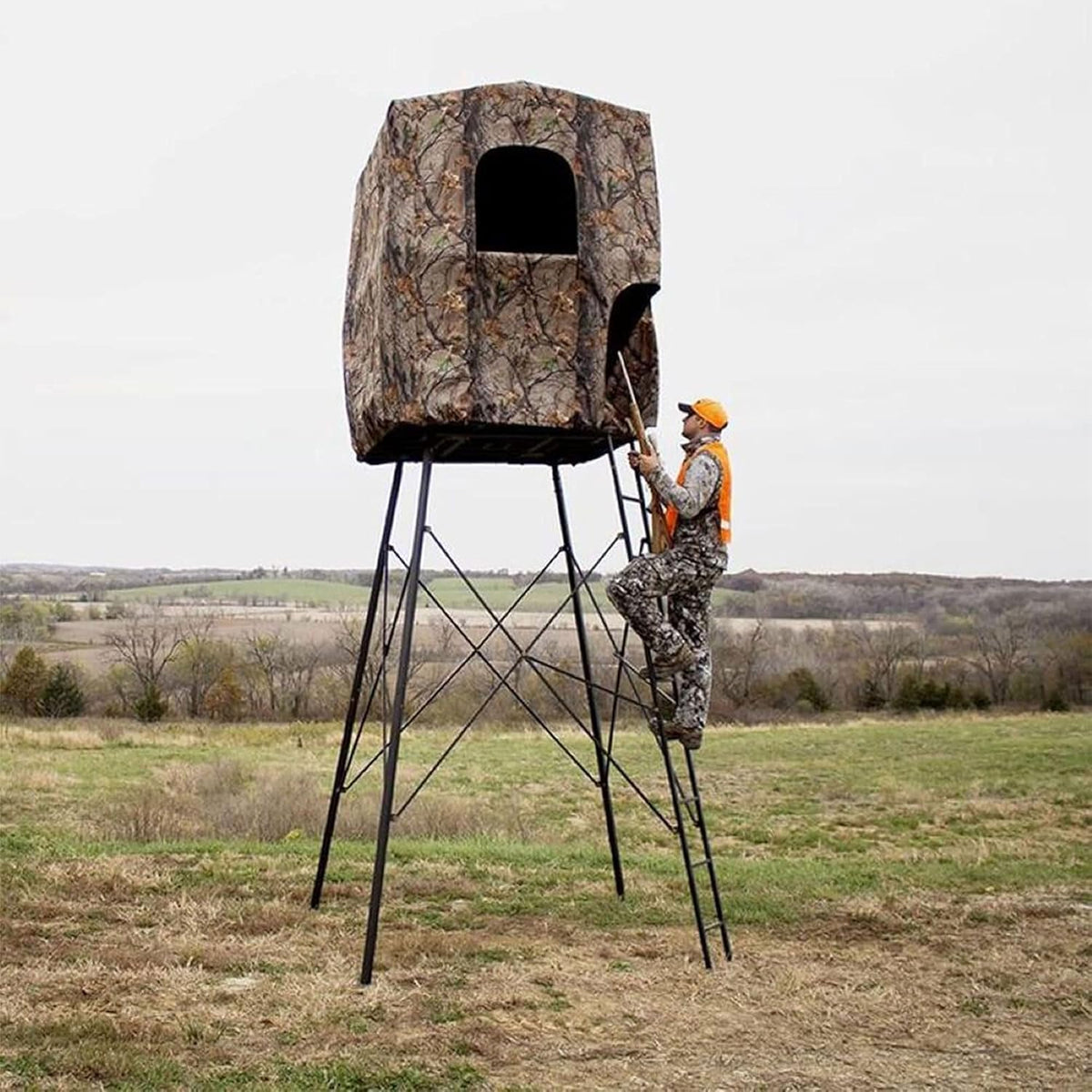 Muddy Steel 7' Tall Quad Pod Hunting Blind Cover with 4 Zippered Windows