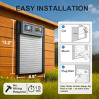 Automatic Chicken Coop Door, Solar Powered Roll-Up Chicken Door with Light Sensor, Timer & Manual Mode, 2500mAh Battery, USB-C Backup, Aluminum Frame