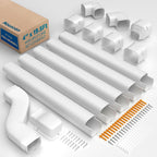 Mini Split Line Set Cover with Flexible Duct, 4" 19.5Ft, White