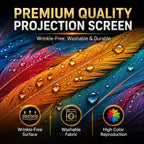 Outdoor Projector Screen with Stand, TOWOND 120 inch Portable Movie Screen, 16:9 HD Foldable Anti-Crease Projection Screen with Carry Bag for Sports