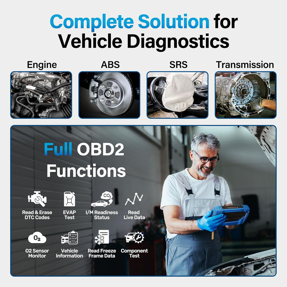 BLCKTEC 460T OBD2 Scanner Car Code Reader Engine ABS SRS Transmission Diagnostic Tool, 12 Reset Services, Oil/TPMS/EPB/BMS/SAS/DPF/Throttle Reset