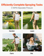 VEVOR Battery Powered Backpack Sprayer 3.2 Gal, Powerful Electric Sprayer, Weed Sprayer for Garden and Lawn, Adjustable 0-90 PSI, 2 Retractable Wands