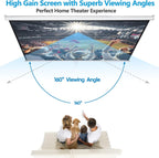 SUPER DEAL 100'' 16:9 HD Projection Screen Foldable Anti-Crease Portable Projector Movie Screen Manual Pull Down for Home Theater Presentation