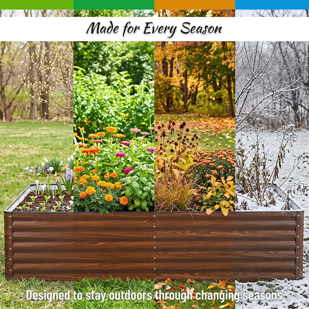 Galvanized Raised Garden Bed 6x3x2FT Outdoor Large Metal Planter Box Steel Kit for Planting Vegetables, Flowers