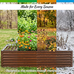 Galvanized Raised Garden Bed 6x3x2FT Outdoor Large Metal Planter Box Steel Kit for Planting Vegetables, Flowers