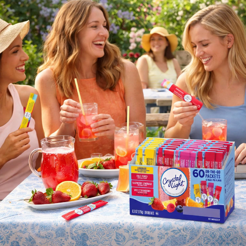 Crystal Light Drink Mix Variety Bulk, 120 Packets - with Galley Grove Mints
