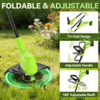 20V Cordless Weed Wacker, Battery Powered Weed Eater with 2 Batteries