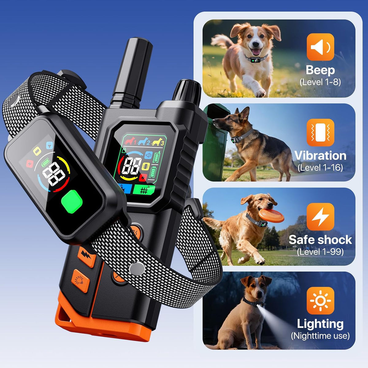 2 In1 Wireless Dog Collar Fence System & Training Collar