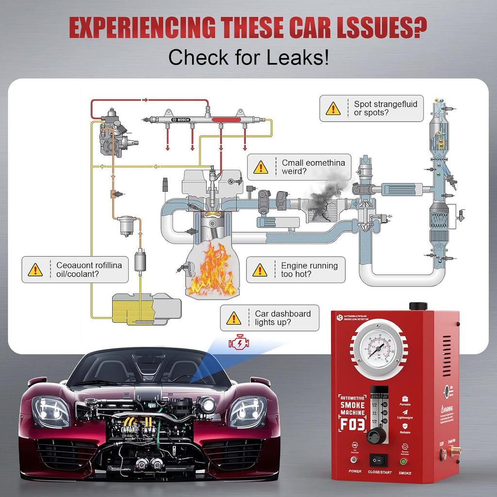 F03 Smoke Machine Automotive with Flow Meter & Pressure Gauge