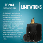 Little Giant PE-2YSA 115V, 300 GPH Submersible Parts Washer Pump, 6' Leads